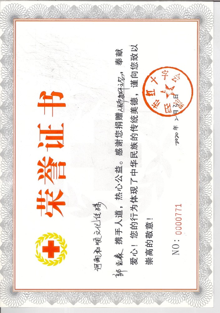 濮阳市劳力士资源集团给濮阳红十字会捐款